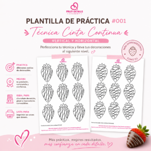 Plantilla para decoración de Fresas con Chocolate
